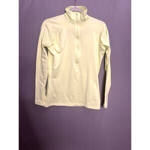 Nike Dri Fit Running Women's Size Large Yellow Green 1/2 Zip Pullover Top Gym